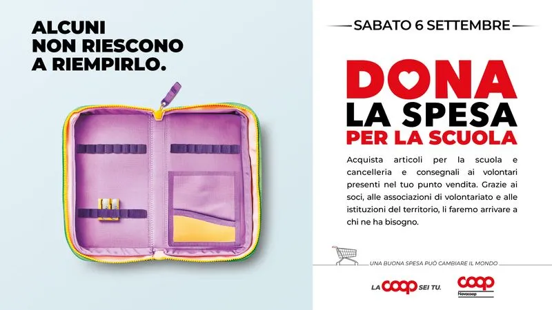 ALPIGNANO-BORGARO-COLLEGNO-RIVOLI - Sabato torna l'iniziativa «Dona la Spesa per la Scuola» di Nova Coop