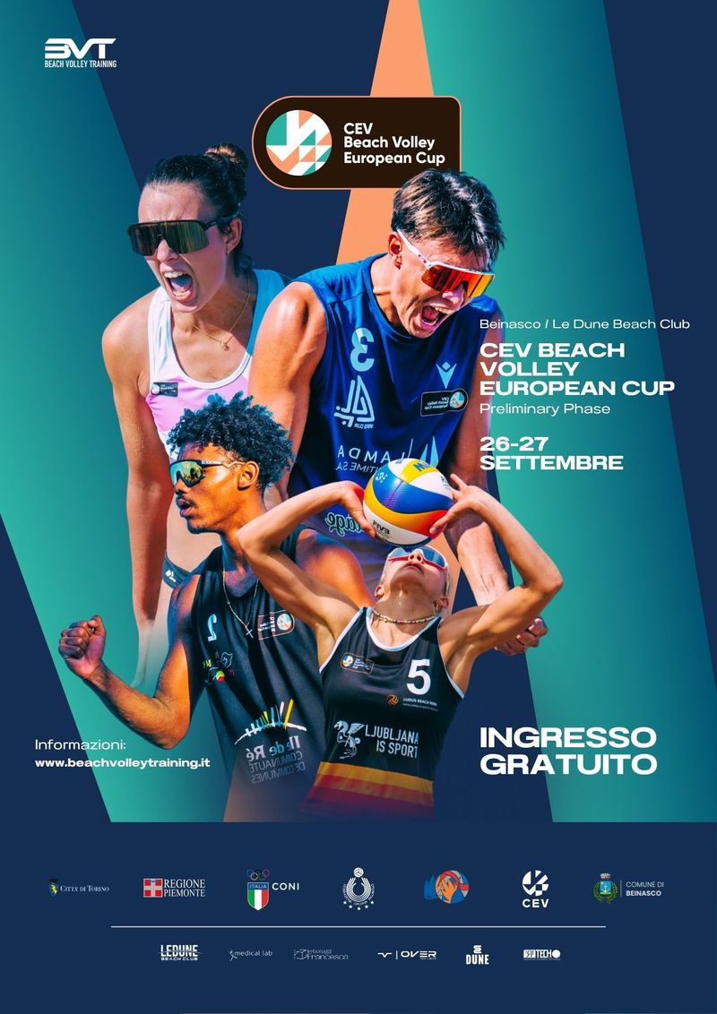 BEINASCO - Due giorni di grande sport con i preliminari della Beach Volley European Cup 2026