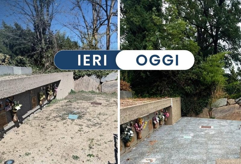 BEINASCO - Si rifanno il look i camminamenti del cimitero di Borgaretto - FOTO