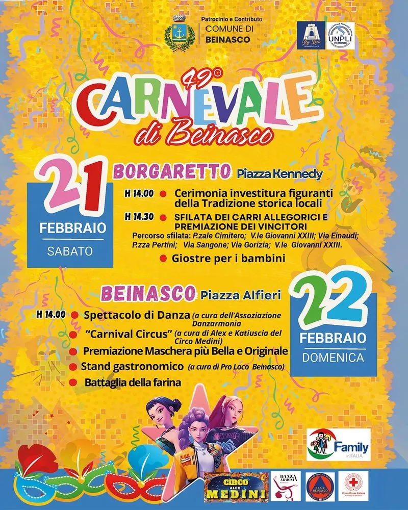 BEINASCO - Tempo di carnevale: grande festa e battaglia della farina