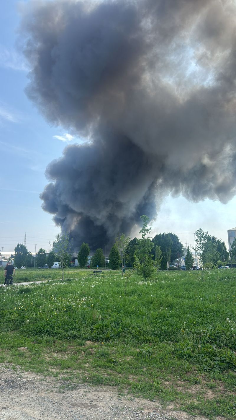 VASTO INCENDIO IN UN'AZIENDA DI BEINASCO - FOTO