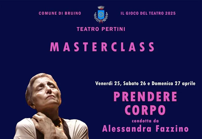 BRUINO - Per il progetto «Il Gioco del Teatro 2025», il Comune organizza un ciclo di masterclass dedicate all’arte scenica