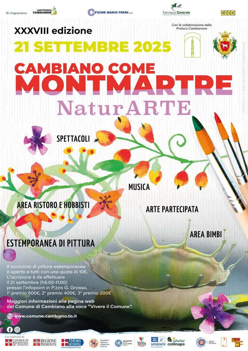 CAMBIANO - Spettacoli, arte e musica: torna «Cambiano come Montmartre»
