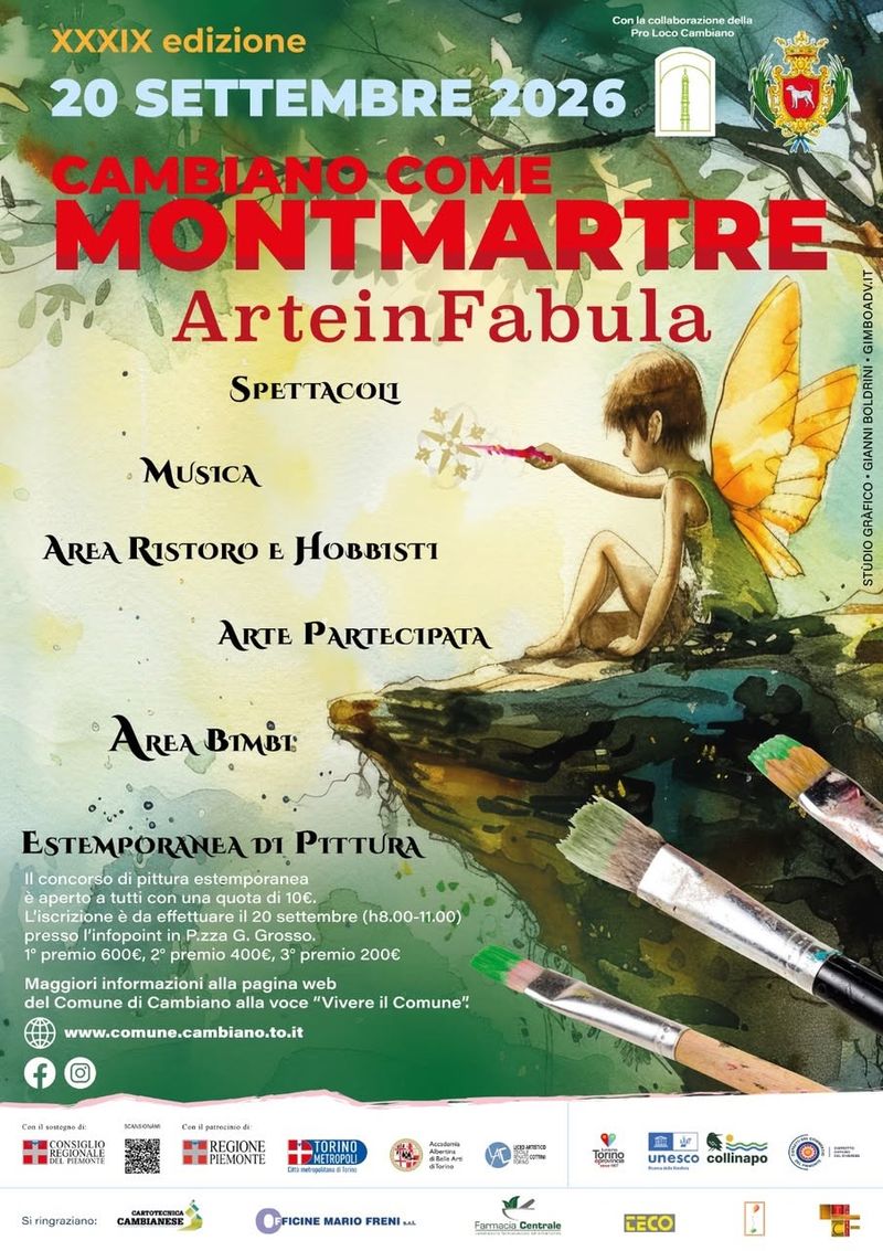 CAMBIANO - La 39ª edizione di «Cambiano come Montmartre» trasformerà il centro storico
