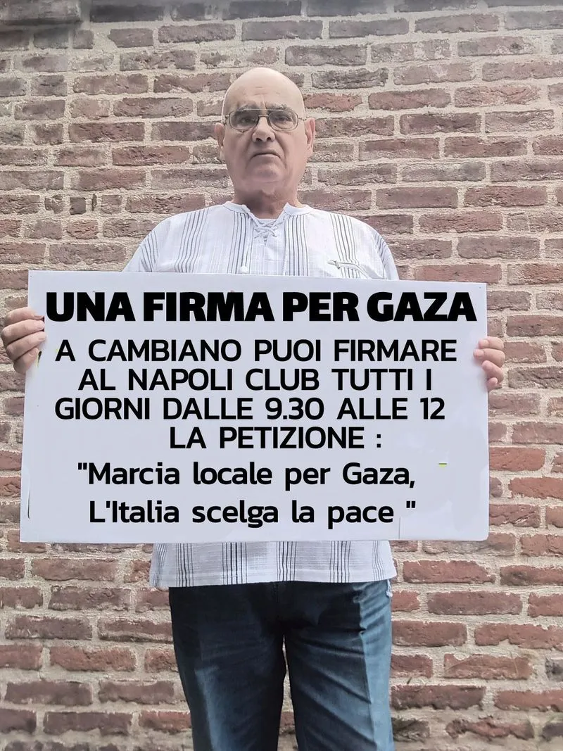 CAMBIANO - Il Napoli club Cuore Azzurro scende in campo per Gaza
