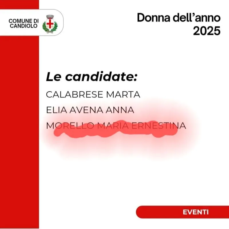 CANDIOLO - Ernestina Morello ritira la sua candidatura a «Donna candiolese» del 2025: «Concorso umiliante»