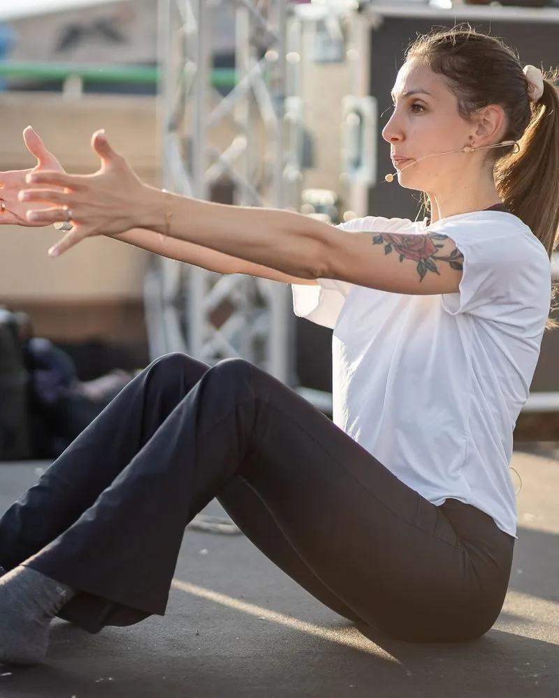 CANDIOLO - Una lezione di pilates speciale con Cristina Chiabotto sulla pista del Lingotto - FOTO