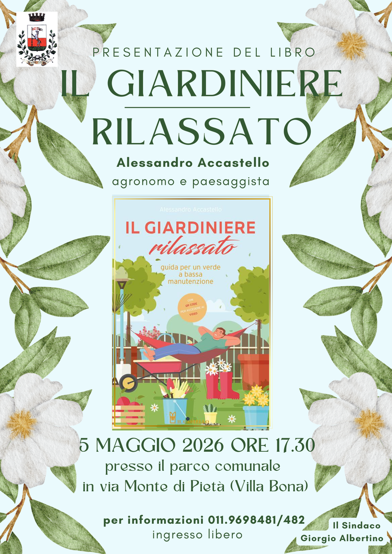 CARIGNANO - «Il giardiniere rilassato» dell’agronomo e paesaggista Alessandro Accastello