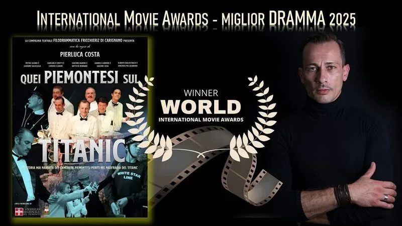 CARIGNANO - Il film di Pierluca Costa «Quei Piemontesi sul Titanic» premiato all'International Movie Awards