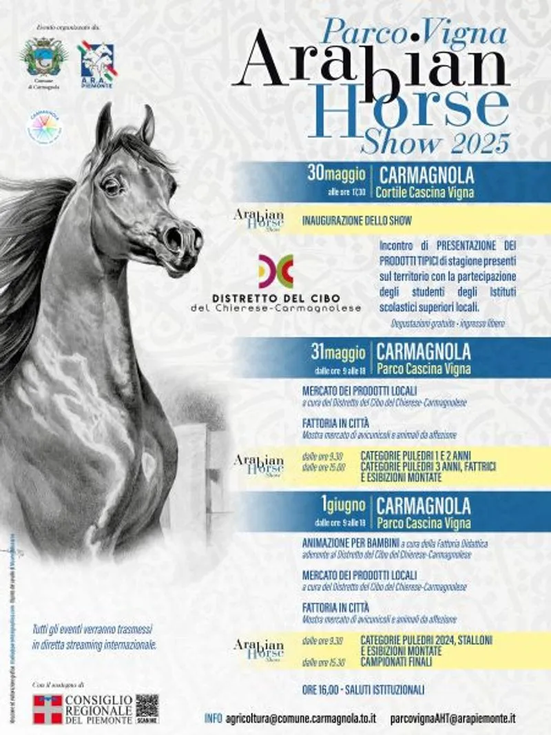 CARMAGNOLA - Al parco Vigna il grande ritorno dell'Arabian Horse Show