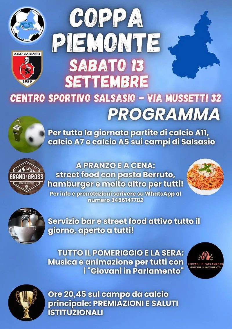 CARMAGNOLA - A Salsasio le finali regionali di Coppa Piemonte Acsi