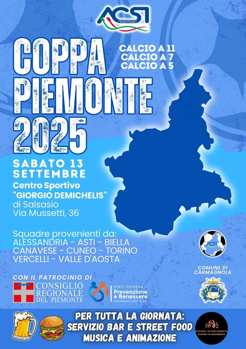 CARMAGNOLA - A Salsasio le finali regionali di Coppa Piemonte Acsi