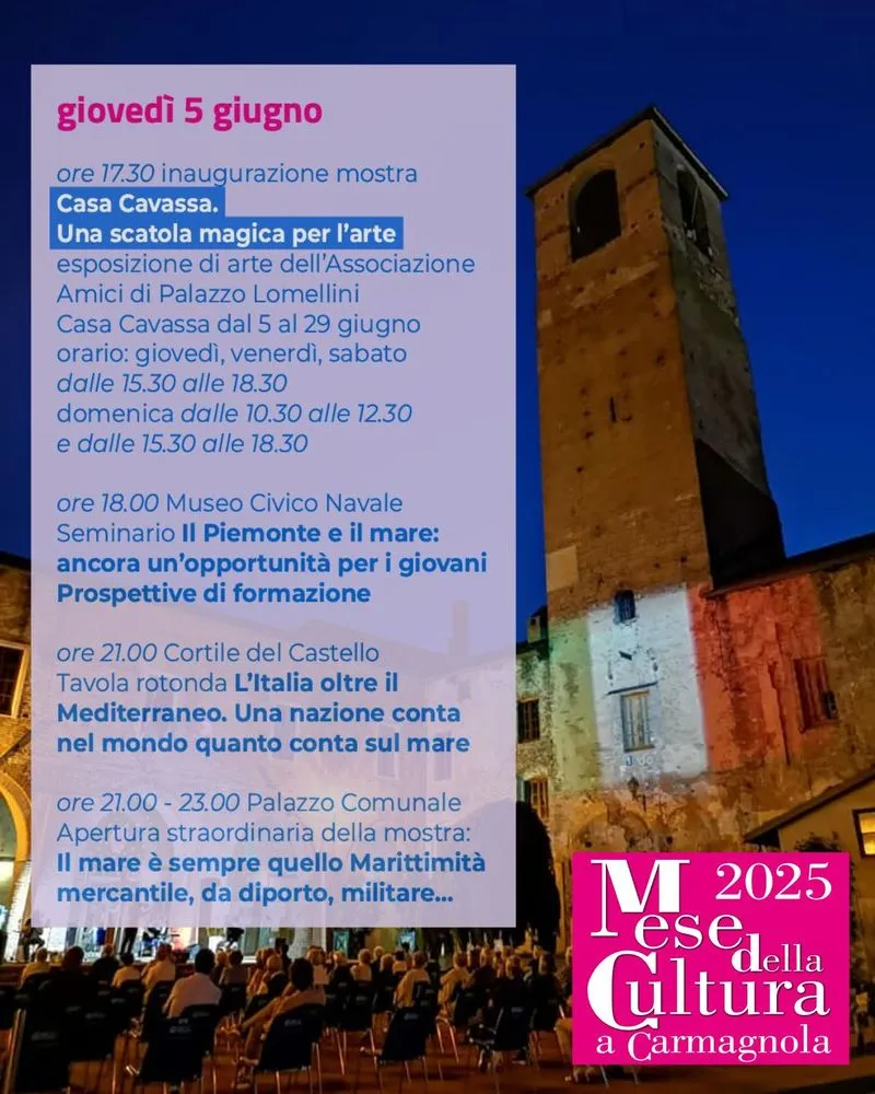 CARMAGNOLA - Una giornata tra arte e cultura del mare per il «Mese della Cultura»
