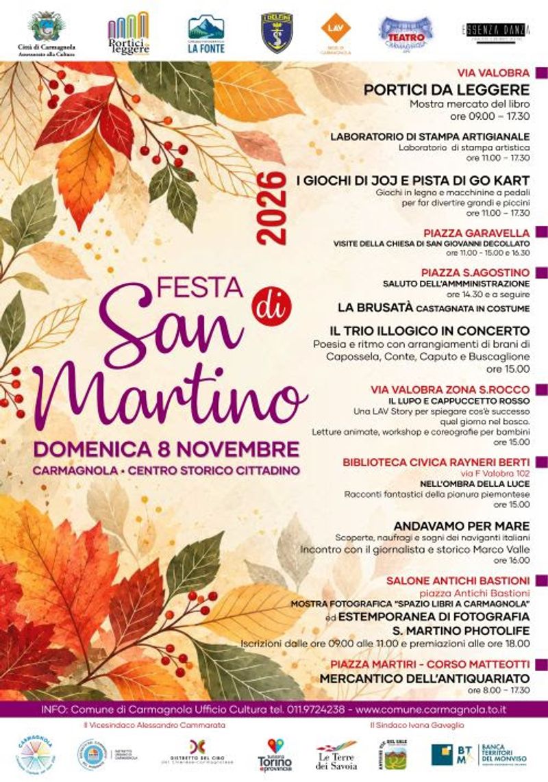 CARMAGNOLA - Festa di San Martino: 8 novembre tra tradizione, cultura, sapori e divertimento