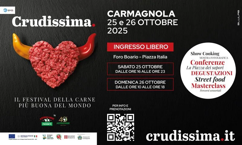 CARMAGNOLA - Asprocarne Piemonte compie 40 anni e sceglie Carmagnola per «Crudissima», il festival della carne