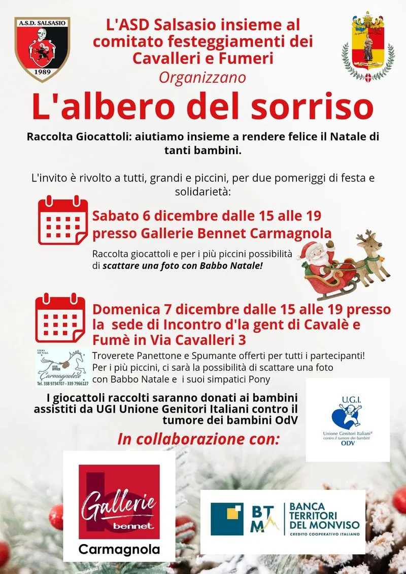CARMAGNOLA - Ritorna «l'Albero del Sorriso» a favore dei bimbi di Ugi
