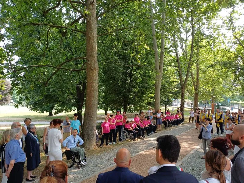 CARMAGNOLA - Inaugurati il nuovo ingresso e il viale inclusivo del parco Cascina Vigna - FOTO