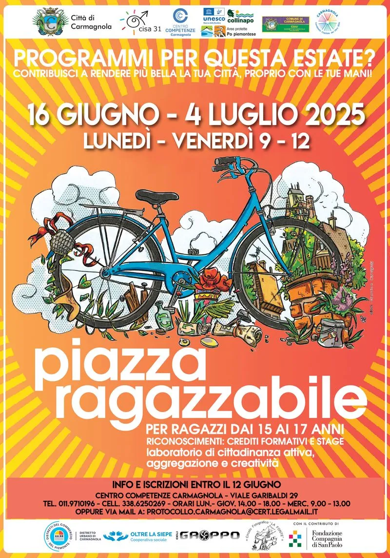 CARMAGNOLA - Aperte le iscrizioni all'edizione estiva di «Piazza Ragazzabile» - FOTO