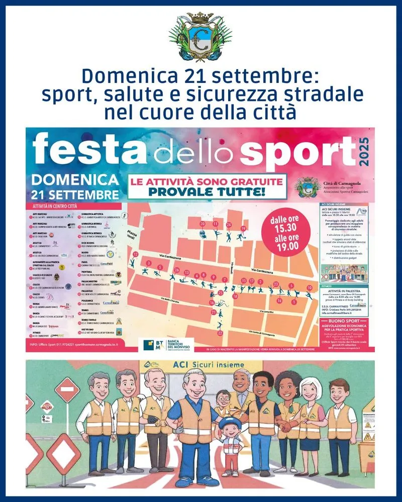 CARMAGNOLA - Sport, salute e sicurezza stradale nel cuore della città