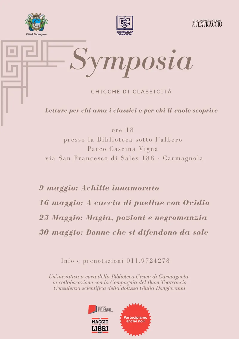 CARMAGNOLA - Symposia: chicche di classicità dal 9 maggio