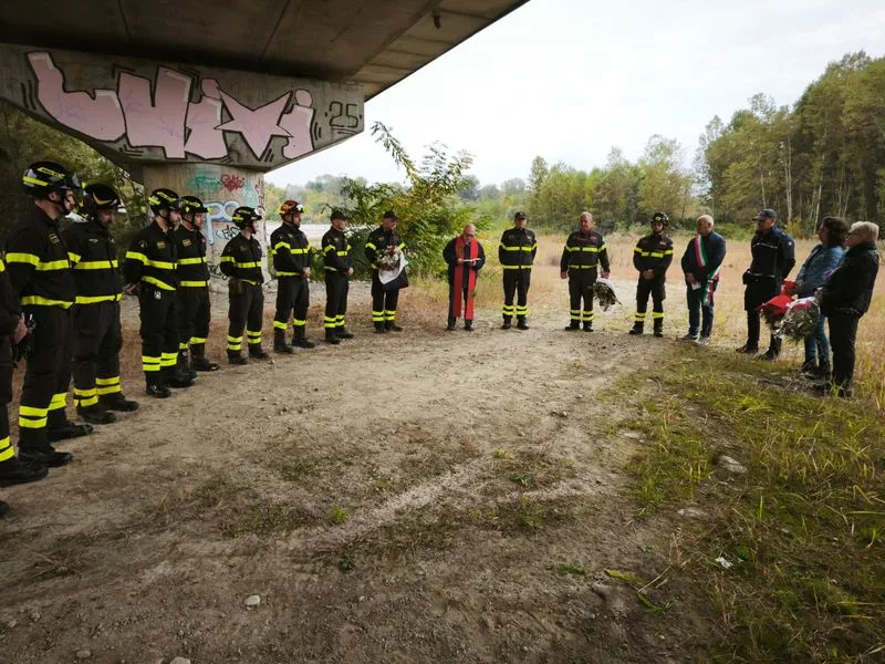 CASTELLAMONTE - Travolto dalla piena dell'Orco 25 anni fa: i vigili del fuoco hanno ricordato Bartolomeo Califano - FOTO