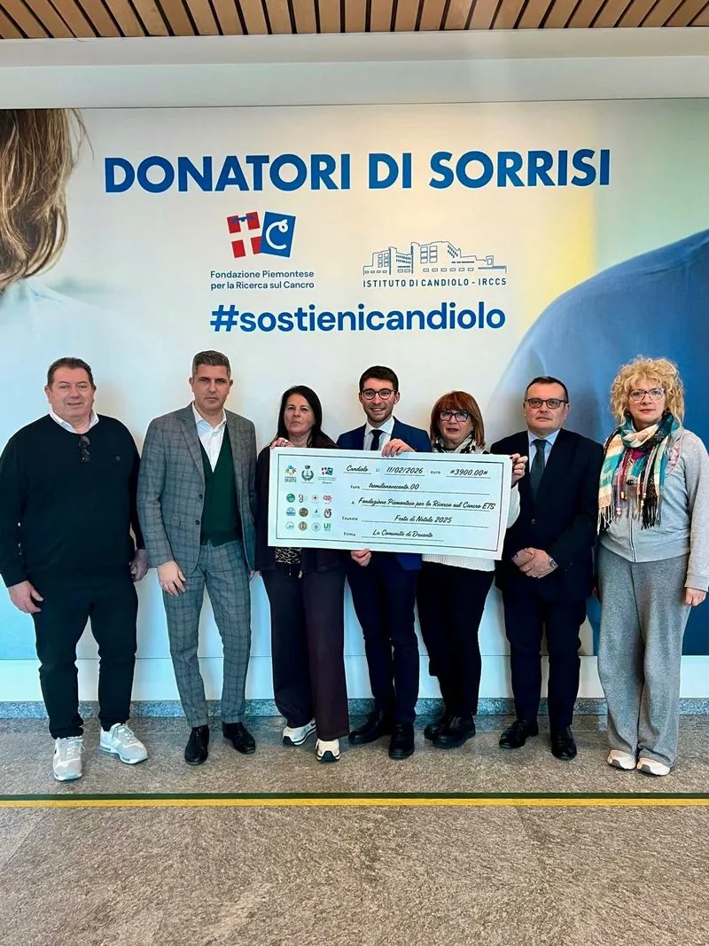 DRUENTO - Grazie all'evento di Natale, donati 3900 euro alla Fondazione Piemontese per la Ricerca sul Cancro