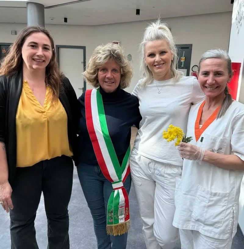 DRUENTO - «Giornata Internazionale della Donna»: l'omaggio di Palazzo Civico alla Rsa «Le Corti» - FOTO