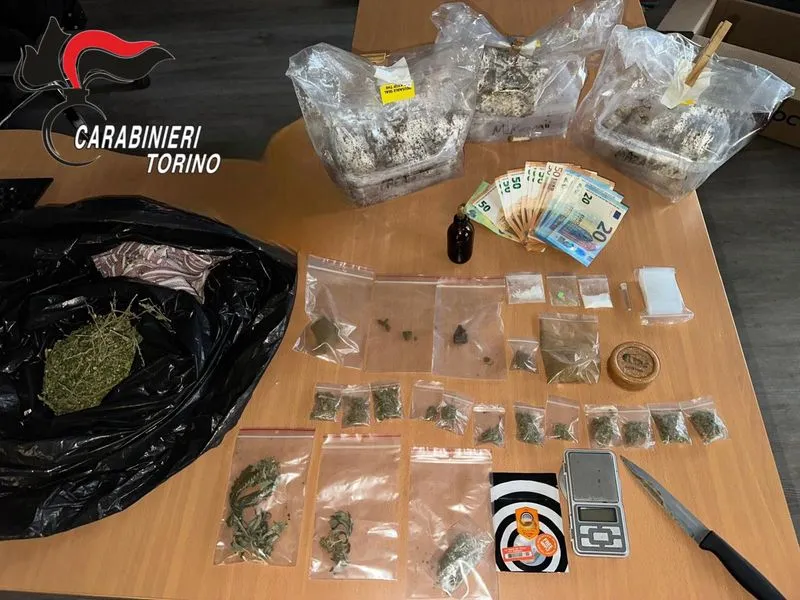 FIANO - In casa produceva marijuana, hashish e funghi allucinogeni: 22enne arrestato, la compagna denunciata - FOTO
