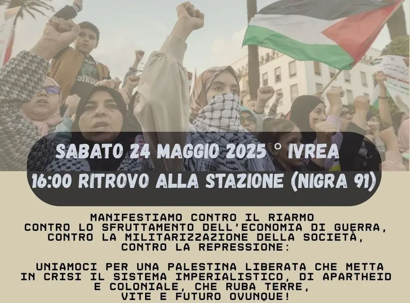 IVREA - Sabato pomeriggio, in centro, la manifestazione per Gaza