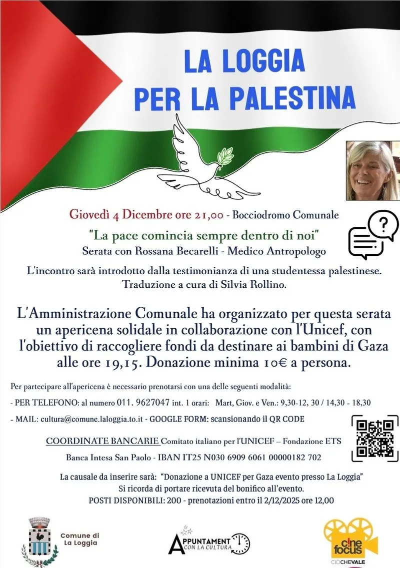 LA LOGGIA - Evento solidale di raccolta fondi per i bambini di Gaza