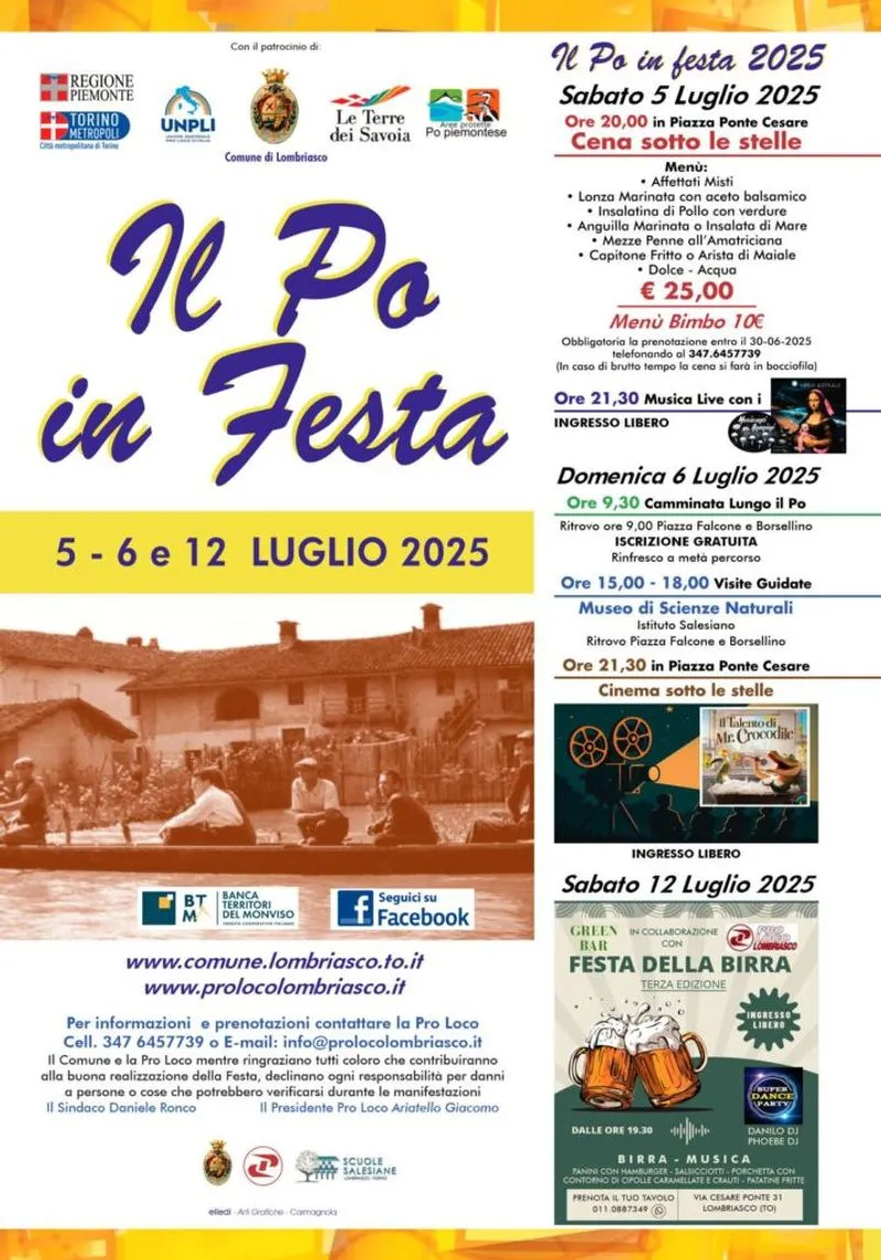 LOMBRIASCO - Una festa per il Po tra natura ed enogastronomia