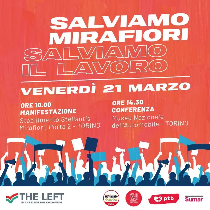 MIRAFIORI - Manifestazione ai cancelli Stellantis per la tutela dei lavoratori