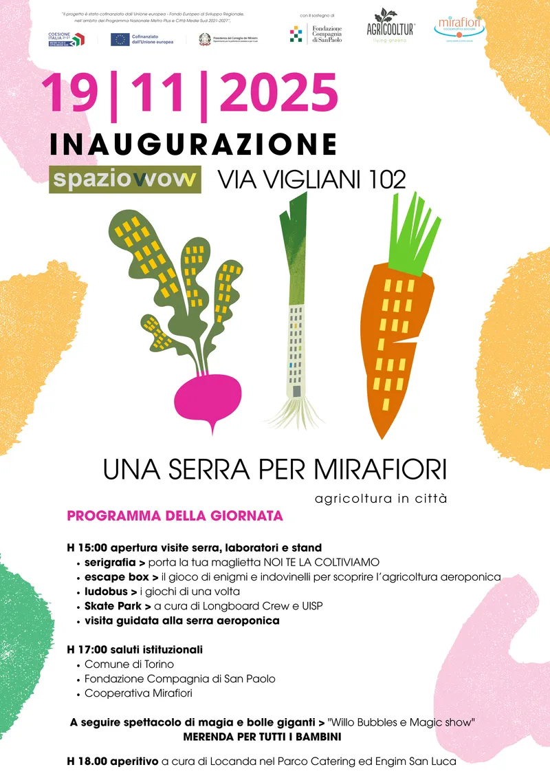 MIRAFIORI - Sta per essere inaugurata la prima serra aeroponica urbana dedicata alla ristorazione sociale - FOTO