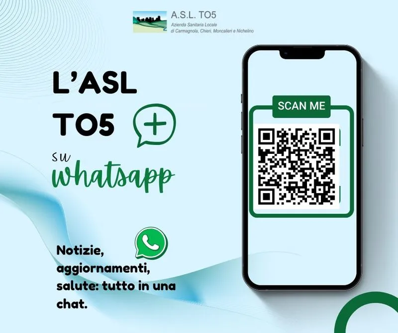 TORINO SUD - È arrivato il canale WhatsApp dell'Asl To5: niente spam, solo informazioni utili