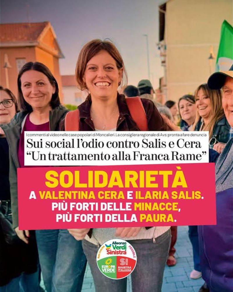 NICHELINO-MONCALIERI - Salis e Cera minacciate e insultate sui social, Avs: «Non arretreremo di un solo millimetro»