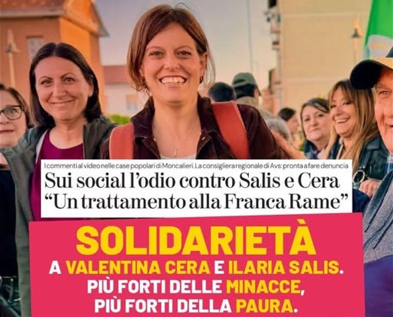 NICHELINO-MONCALIERI - Salis e Cera minacciate e insultate sui social, Avs: «Non arretreremo di un solo millimetro»