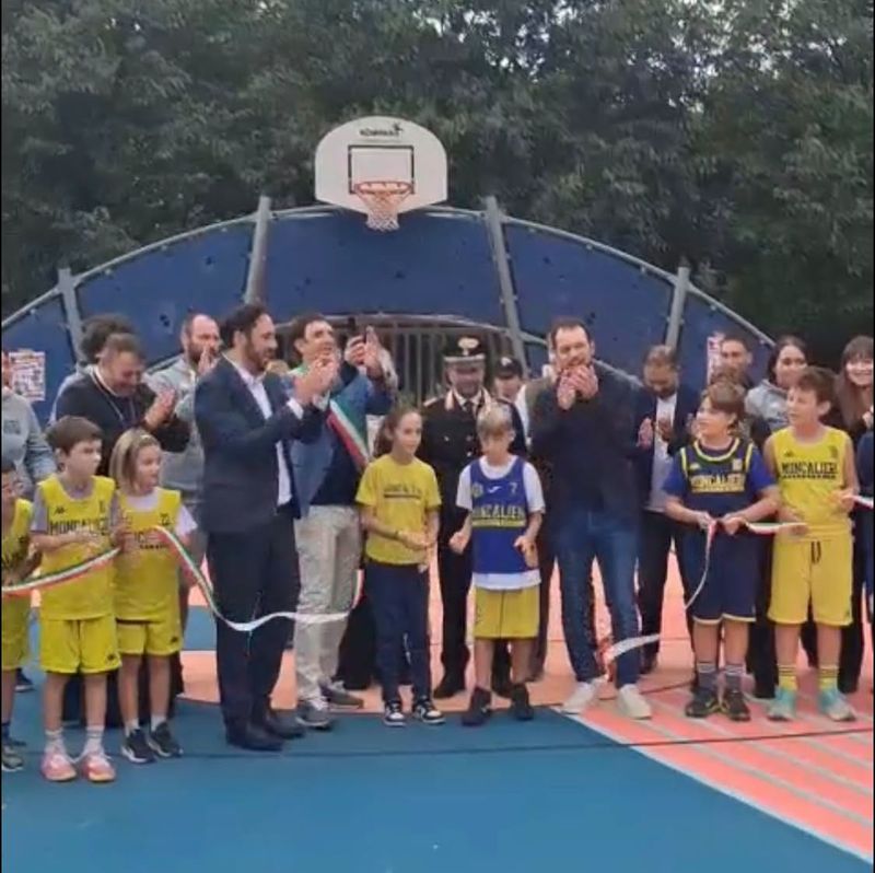 MONCALIERI - Inaugurato il nuovo campo da basket ai giardini Battistini di Borgo San Pietro - FOTO