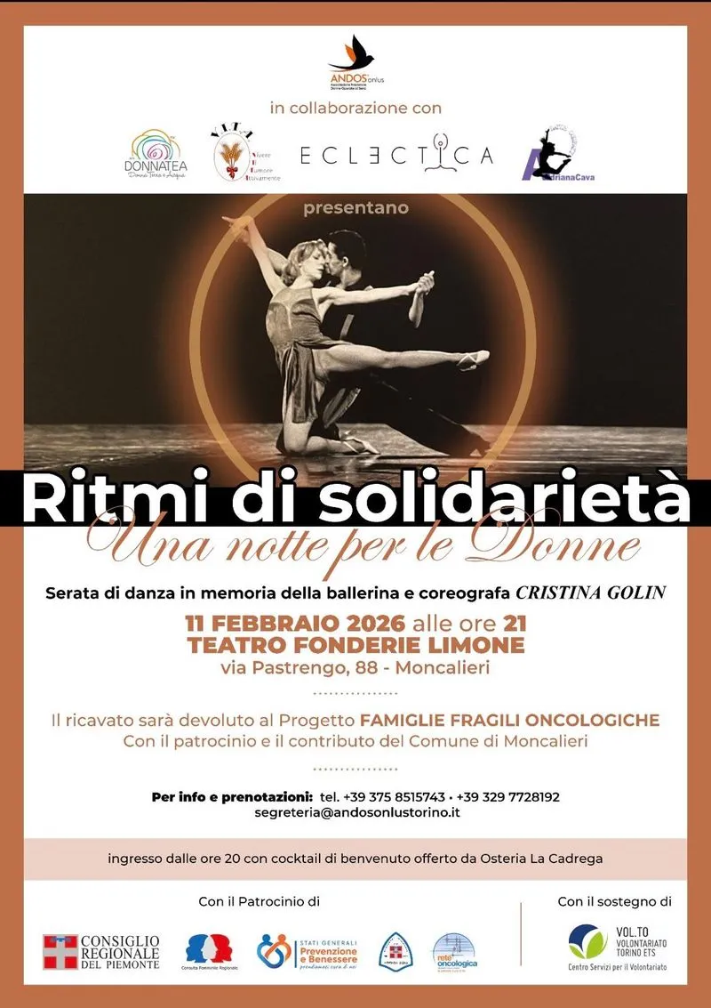 MONCALIERI - La danza si fa dono: «Ritmi di solidarietà, una notte per le donne»