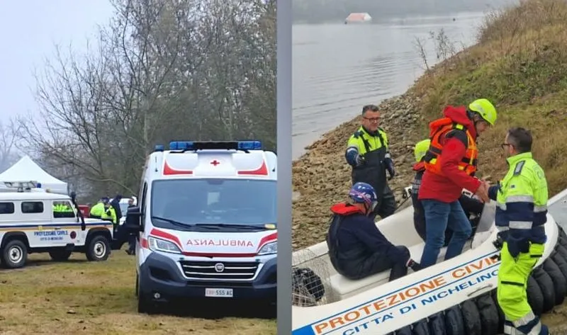 MONCALIERI - Maxi esercitazione di Protezione civile e Croce Rossa al lago Waterski - FOTO