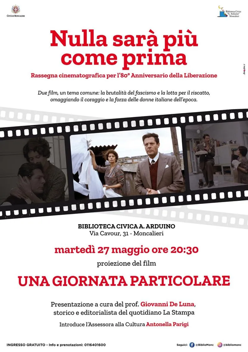 MONCALIERI - Prosegue la rassegna cinematografica per l’80esimo anniversario della Liberazione