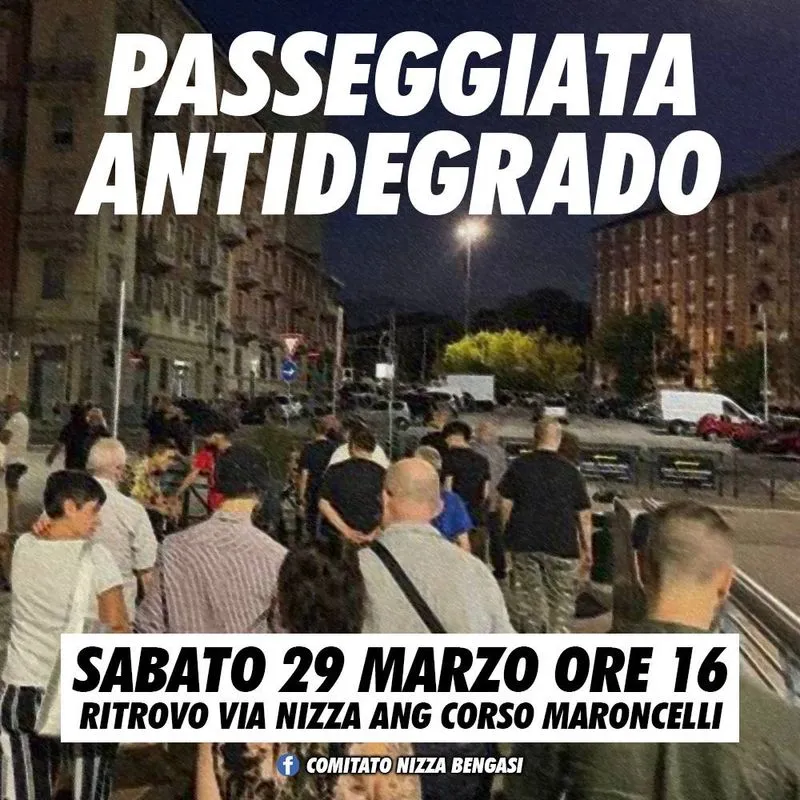 MONCALIERI-TORINO - Una passeggiata antidegrado in piazza Bengasi