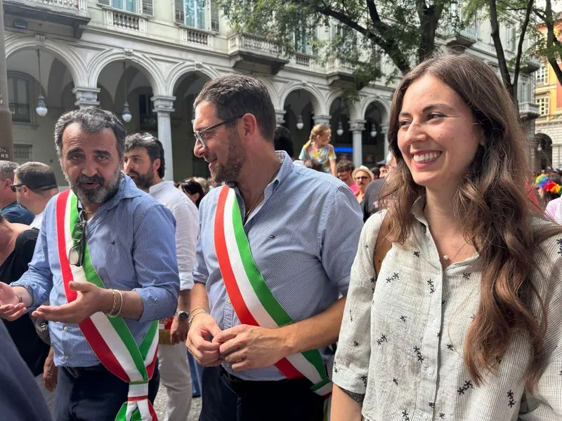 MONCALIERI - Il sindaco Montagna e l'assessora Borello al Torino Pride 2025 - FOTO