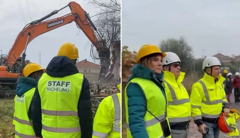 NICHELINO - Iniziati i lavori di abbattimento della scuola Papa Giovanni XXIII