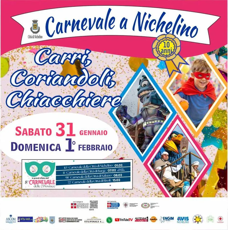 NICHELINO - Carnevale al via con la consegna delle chiavi della città a Madama Farina e Monsù Patanè