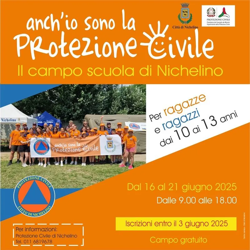 NICHELINO - «Anch’io sono la Protezione civile»: al via il centro estivo