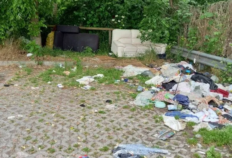 NICHELINO - Rifiuti abbandonati davanti al centro commerciale, il Comune: «Invitati i privati a pulire periodicamente l'area»