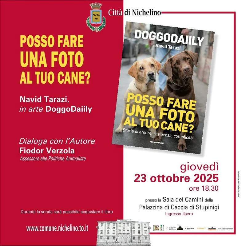 NICHELINO - Il libro di Navid Tarazi «Doggodaiily» sarà presentato in anteprima a Stupinigi
