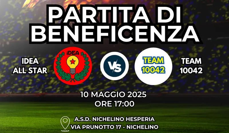 NICHELINO - Quando il calcio fa del bene: una partita di beneficenza per l'associazione Idea