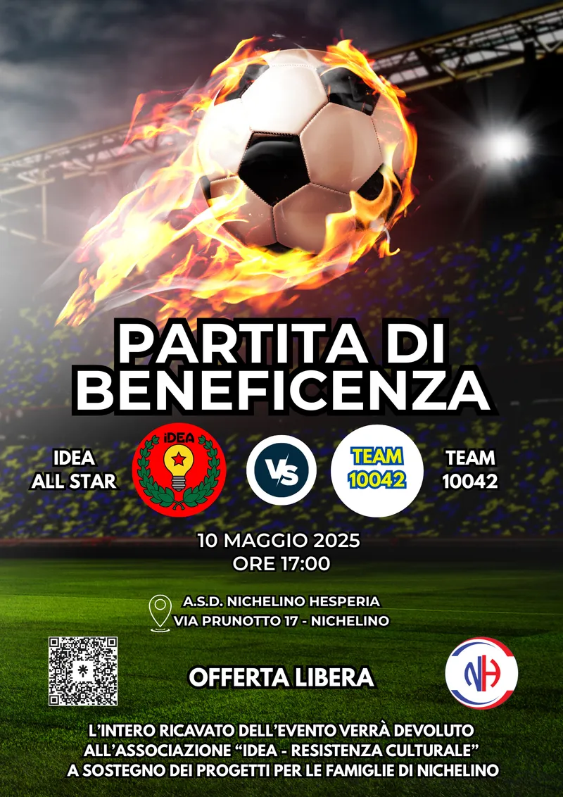 NICHELINO - Quando il calcio fa del bene: una partita di beneficenza per l'associazione Idea