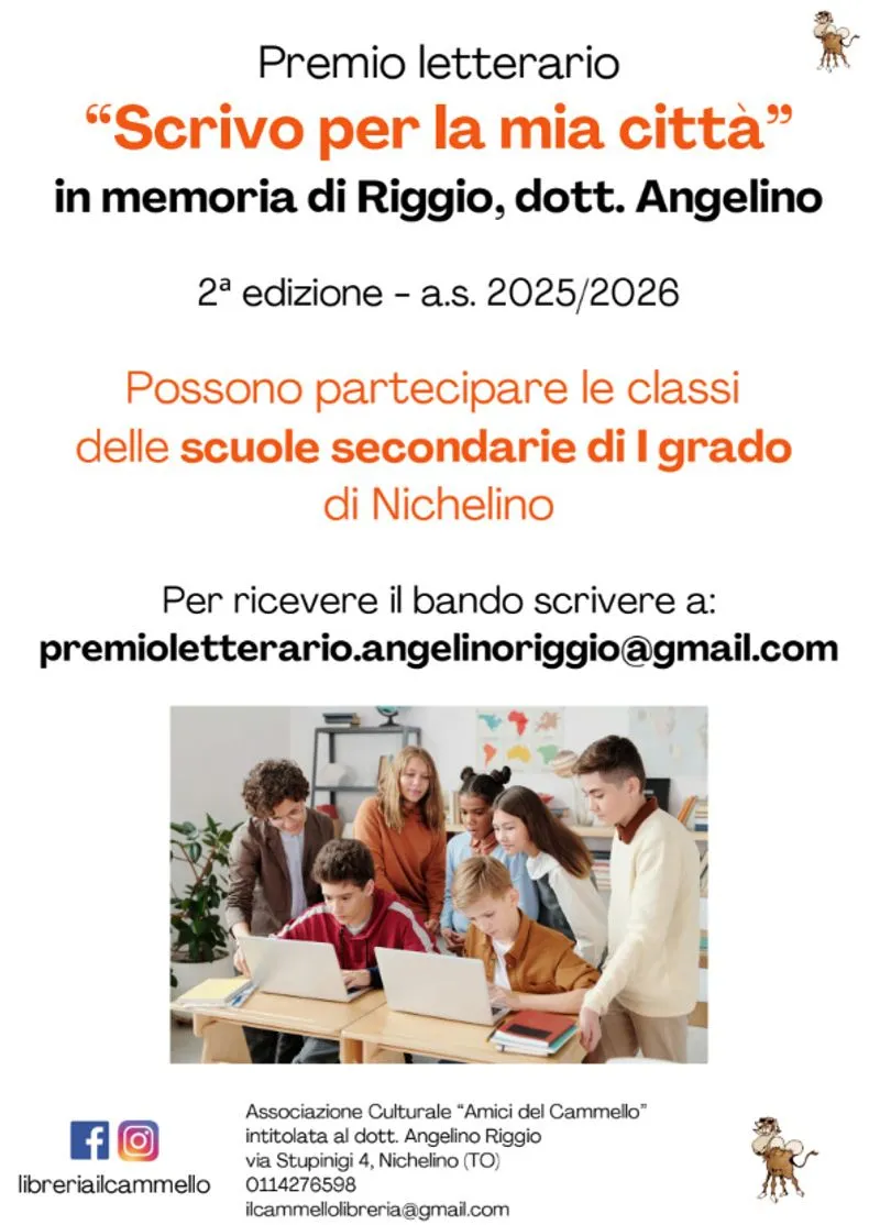 NICHELINO - Arriva la seconda edizione del Premio Letterario «Scrivo per la mia Città»